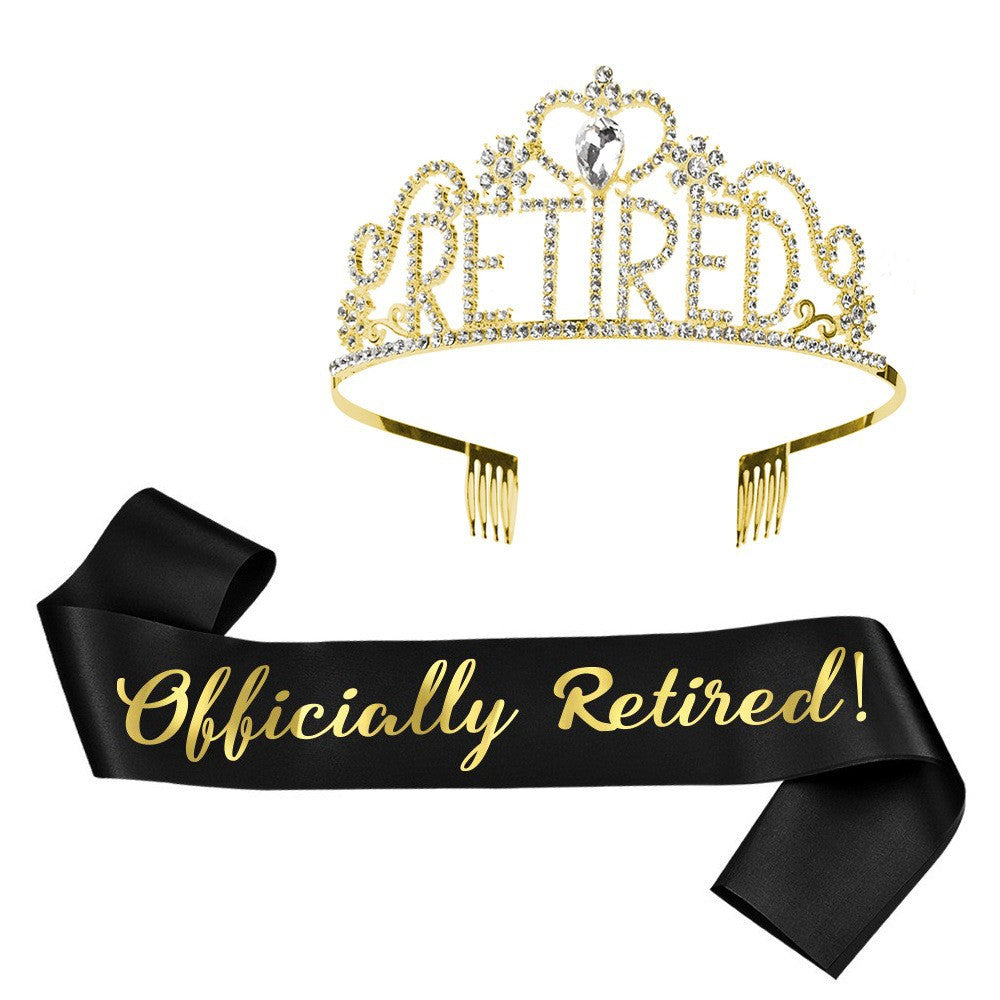 Damen Festliche Tiara mit Aufschrift und Satin-Schärpe Karnz