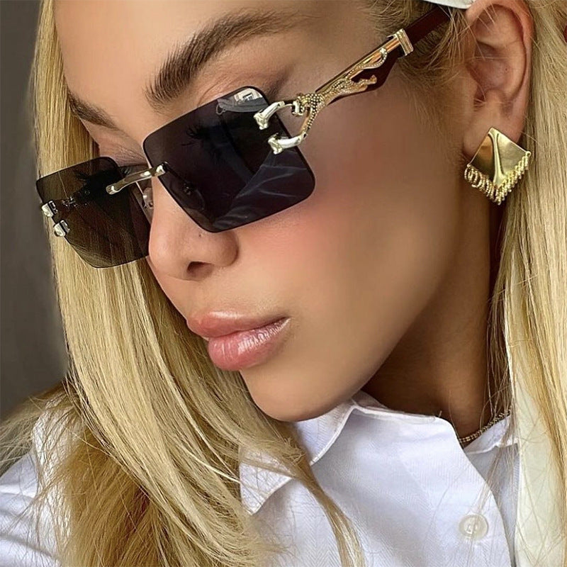 Damen elegante quadratische Sonnenbrille mit hochwertigem Holzrahmen Karnz