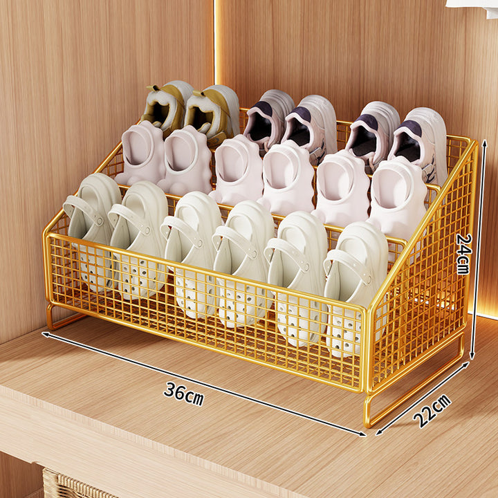 Kompakte geneigte Tri-Level-Mesh-Schlappen- und kleine Schuh-Organizer-Binne