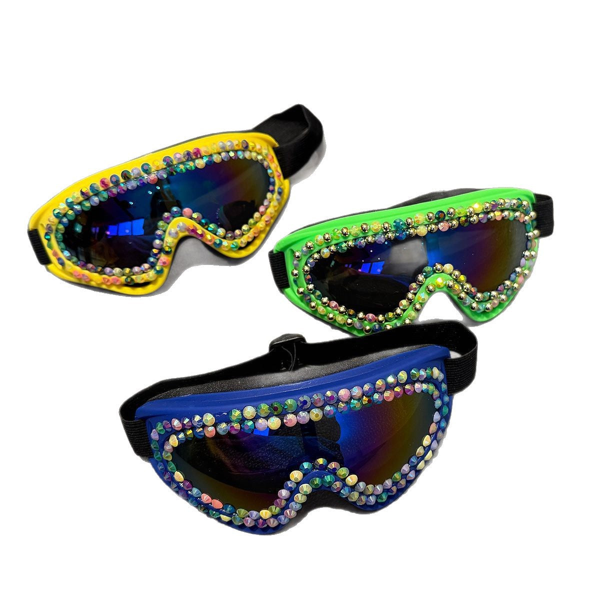 Damen Skibrille mit funkelndem Kristallrahmen Karnz