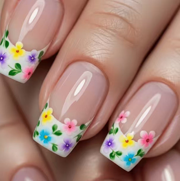 Blumenmuster Press-On Nagelverzierung Karnz