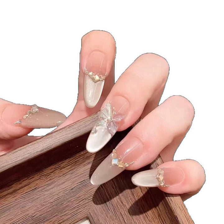 Premium dekorative lange Stiletto Press-On Nägel Karnz