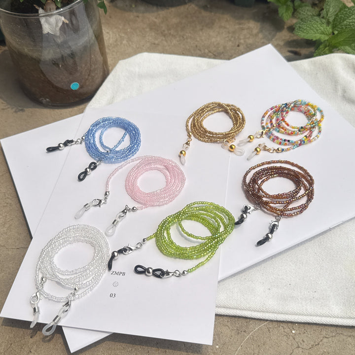 Bunte Perlen Brillen Kette Karnz