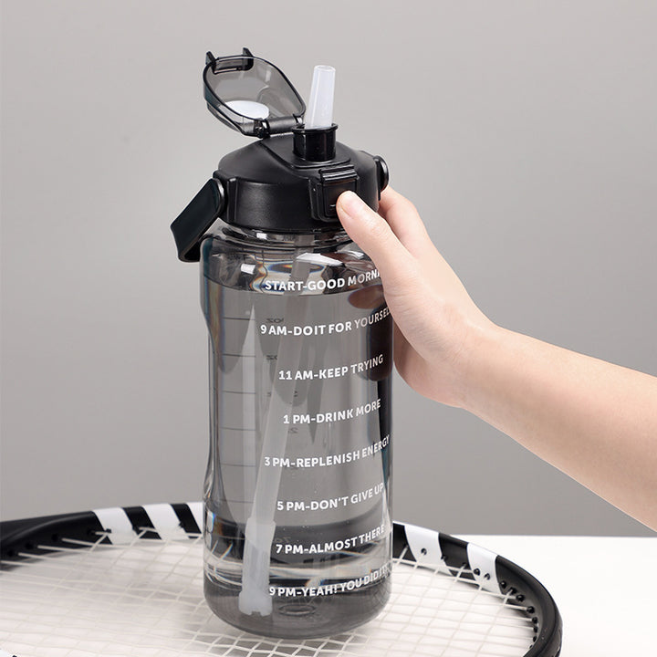 Damen Motivierende Wasserflasche mit Zeitmarkierungen Karnz