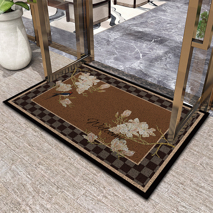 Elegante florale dekorative Teppichmatte