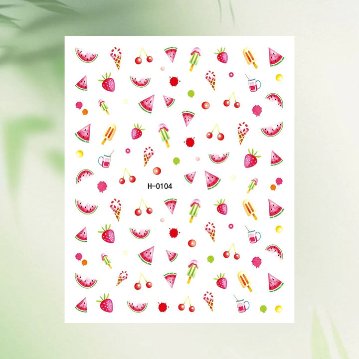 Tropisches Obst-Themen-Nagelkunst-Aufkleber-Set