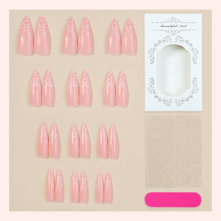 Elegantes Stiletto Press-On Nagelkunst Set Karnz