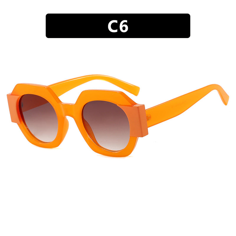 Damen trendige Sonnenbrille im hexagonalen Design Karnz