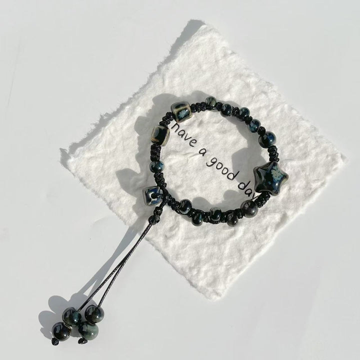 Verstellbares Stern- und Perlen-Charm-Armband Karnz
