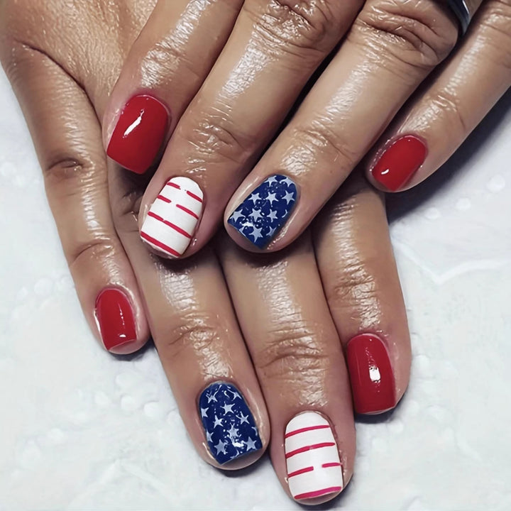 Patriotische Gel-Nagelkunstverlängerungen Karnz