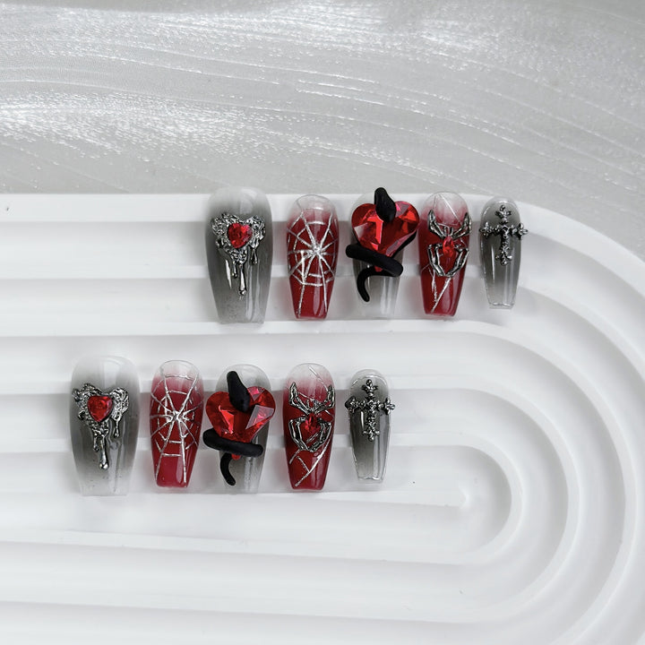 Schmetterlings-verzierte Press-On Nagelset