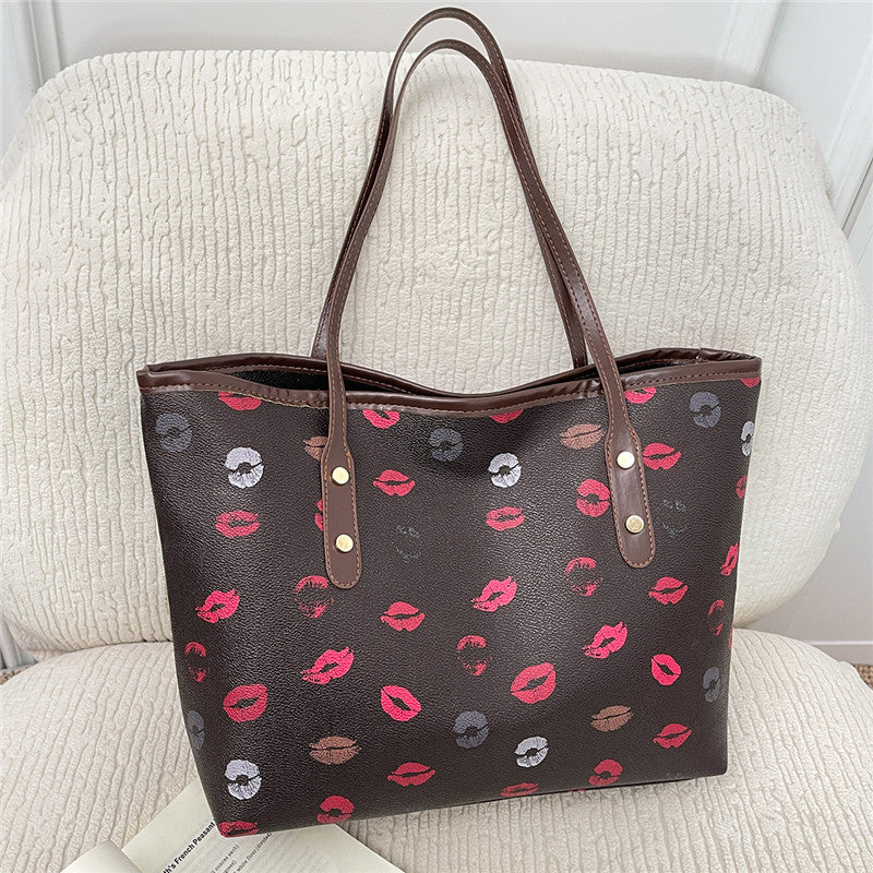 Lip Print Mode Tragetasche