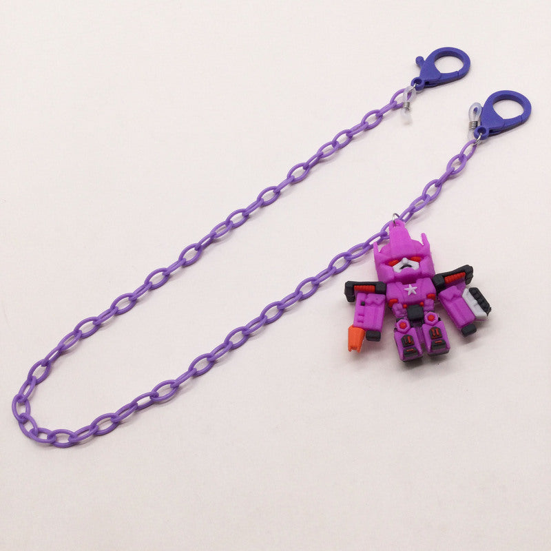 Verspielte Brillenhalterkette mit Robotermotiv Karnz