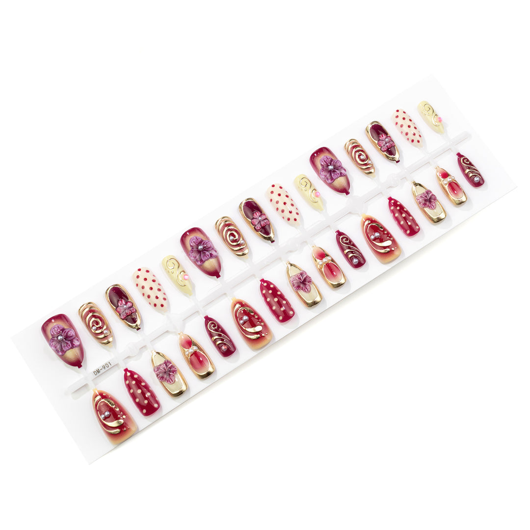 Dekorative florale 3D Druck-Nagelkunst Karnz