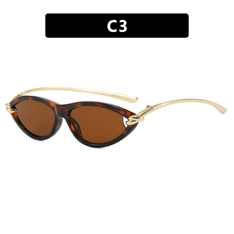 Damen Cat-Eye Sonnenbrille mit elegantem Metallrahmen und schützendem UV-Filter Karnz