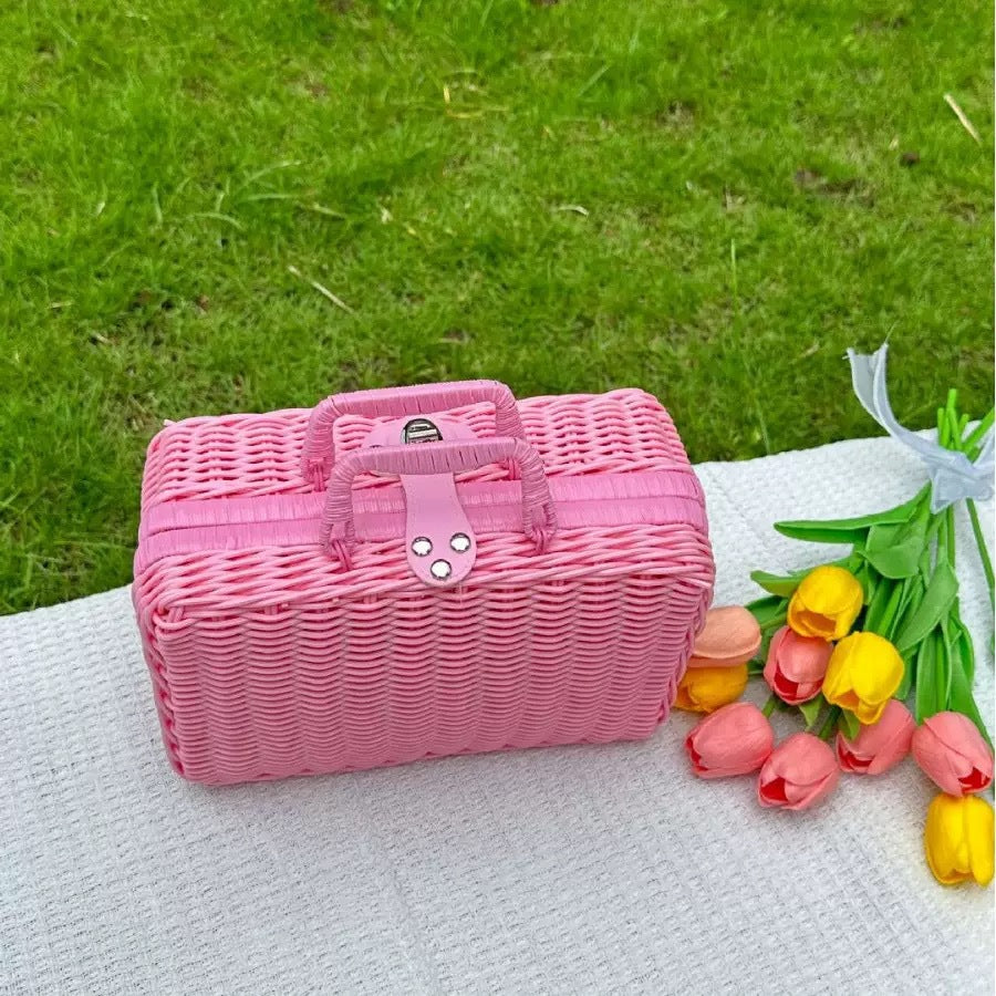 Damen stilvolle und praktische Rattankosmetikbox Karnz