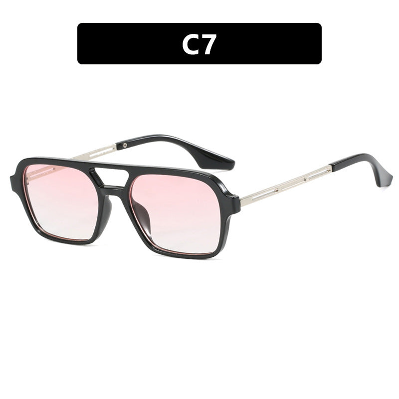 Damen auffällige quadratische Sonnenbrille mit transparentem Rahmen Karnz