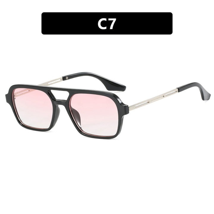 Damen auffällige quadratische Sonnenbrille mit transparentem Rahmen Karnz