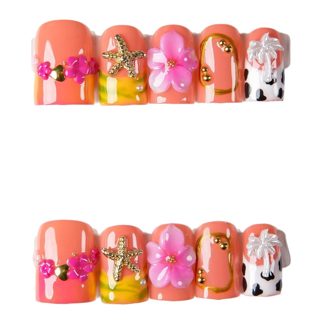 Blumen-Dekoration Press-On Nagelset