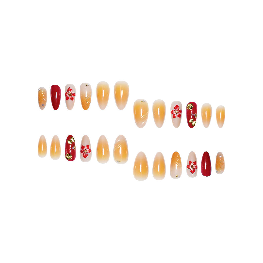 Dekoratives Floral Press-On Nagelkunst Set Karnz