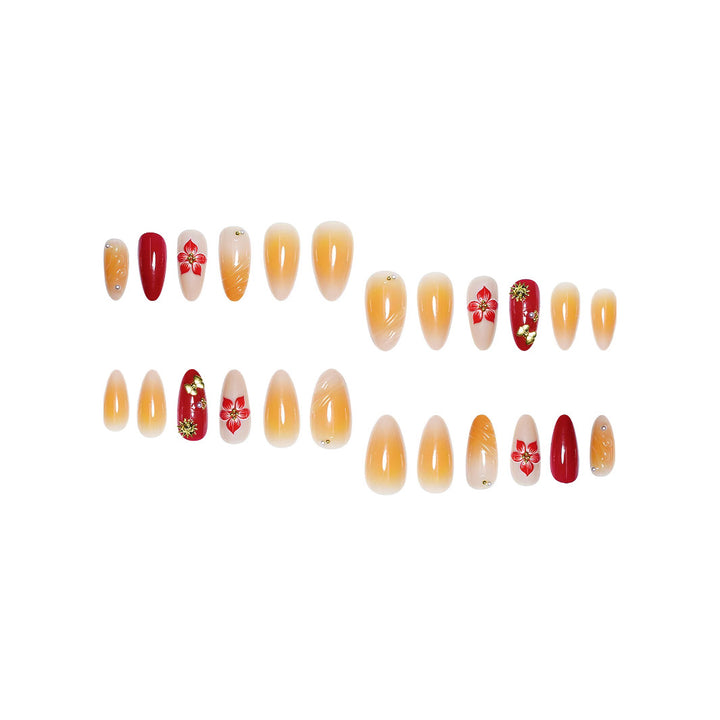 Dekoratives Floral Press-On Nagelkunst Set Karnz