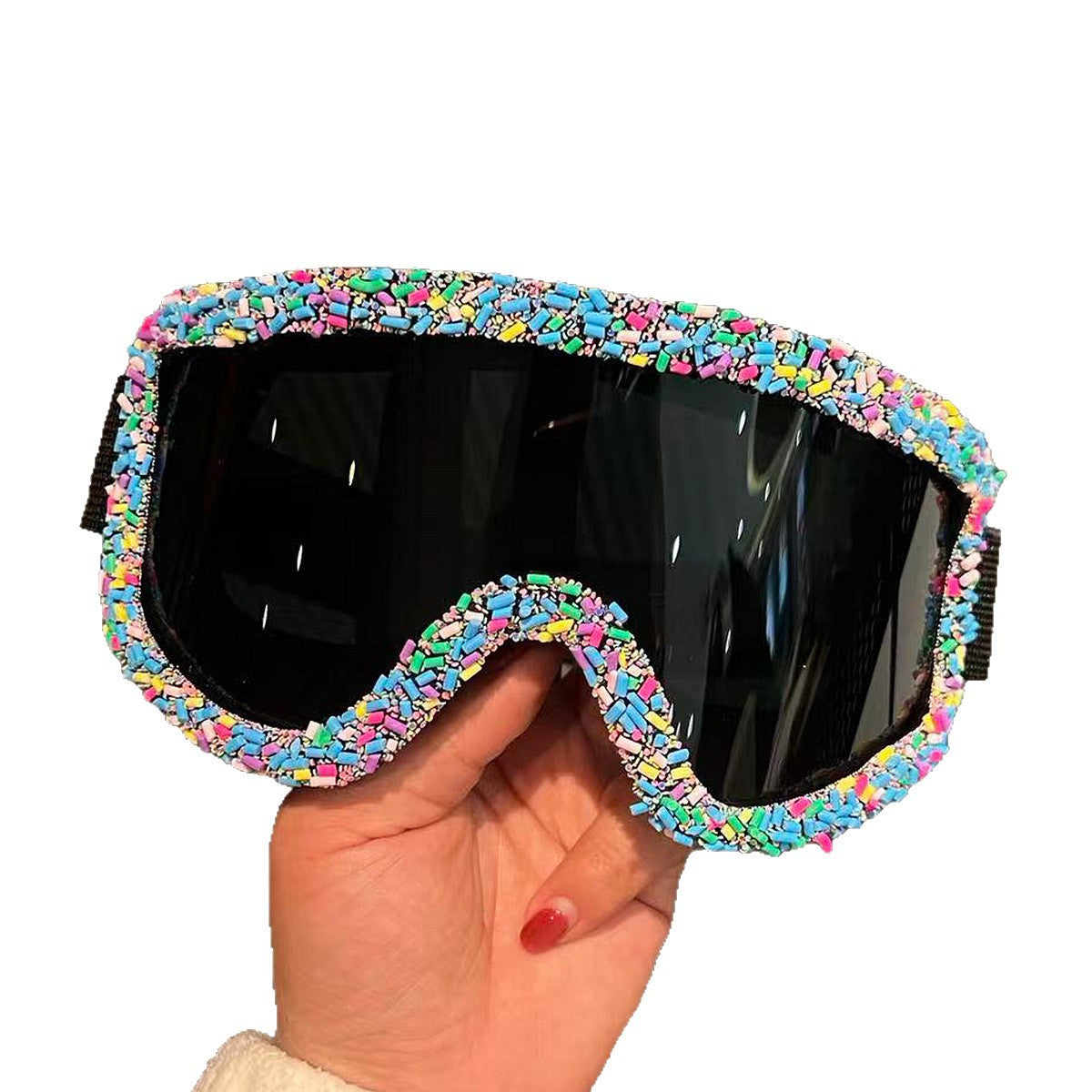 Damen stylische Skibrille mit einzigartigem Dekor Karnz