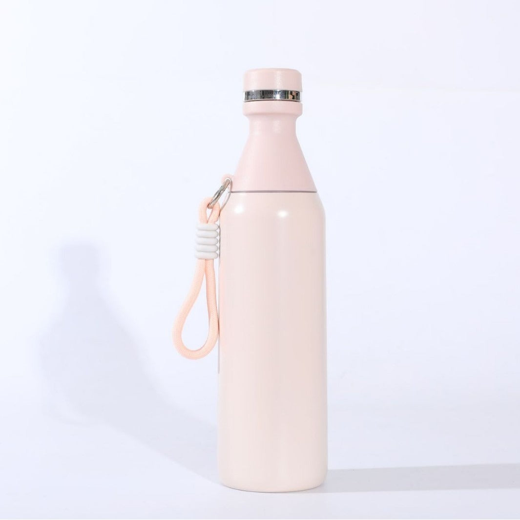 Damen isolierte Edelstahl Trinkflasche mit praktischem Tragegriff Karnz