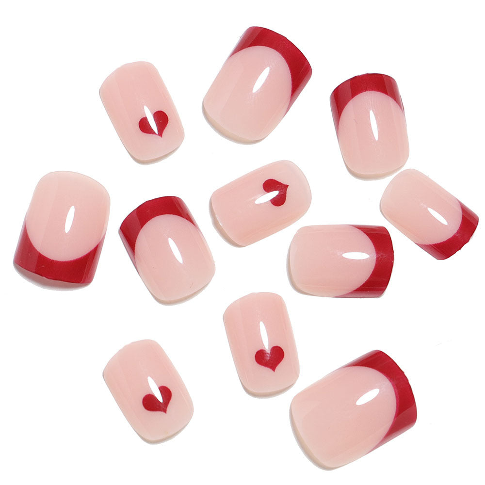 Künstlerisches Herz-Design Press-On Nagelset Karnz