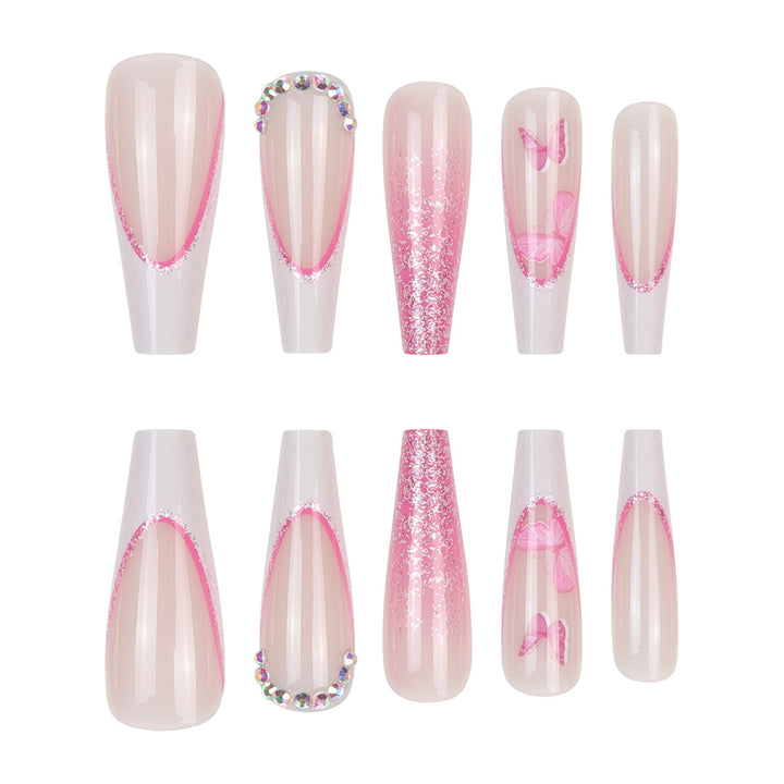 Elegante Floral Stiletto Press-On Nägel Karnz