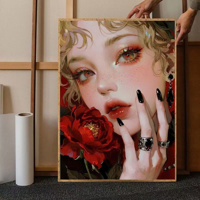 Zeitgenössische Florale Porträt Leinwand Kunst Karnz