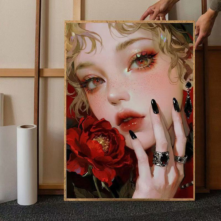 Zeitgenössische Florale Porträt Leinwand Kunst Karnz