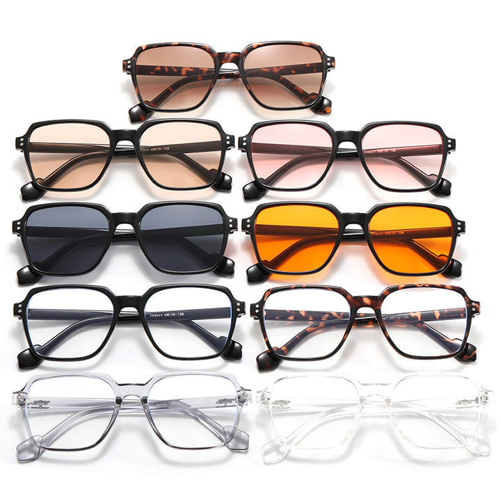 Damen quadratische Brille mit transparentem Rahmen und stylischem Design Karnz