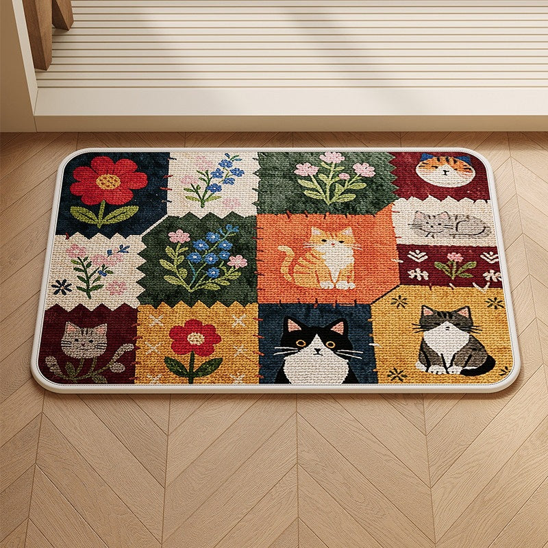Patchwork Katzen-Themen Teppich
