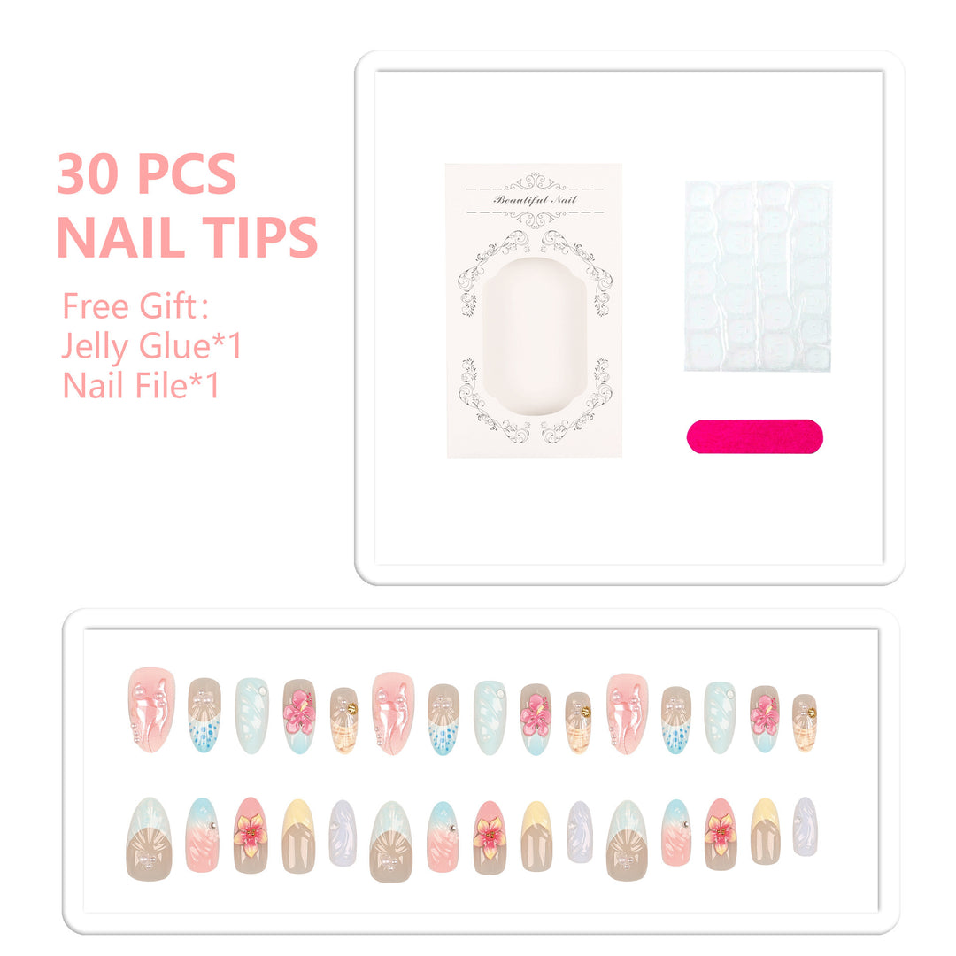 Premium Press-On Nail Tips Set mit Kleber und Feile