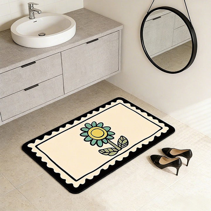 Dekorativer floral bedruckter Badematte Karnz