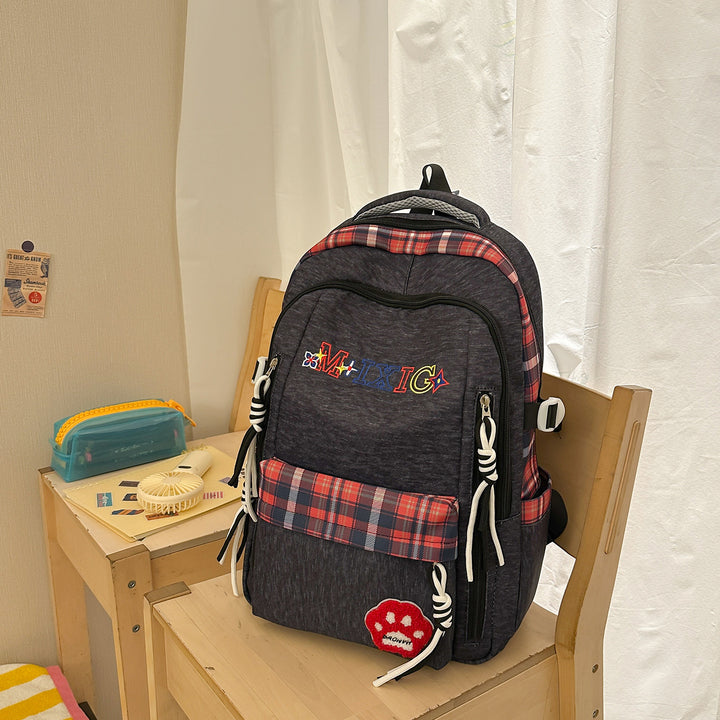 Verspielter Karomuster Rucksack Karnz