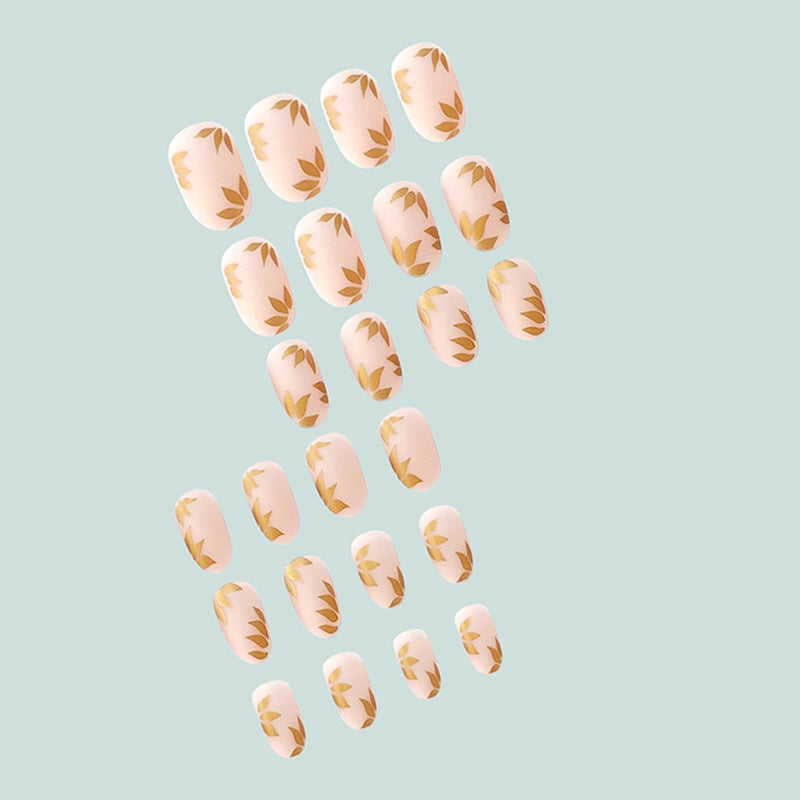 Elegante Goldblatt Nail Art Karnz
