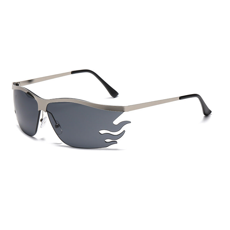 Damen futuristische Sonnenbrille mit elegantem transparente Rahmen Karnz