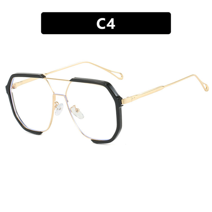 Damen extravagante Sonnenbrille im sechseckigen Design mit transparentem Rahmen Karnz