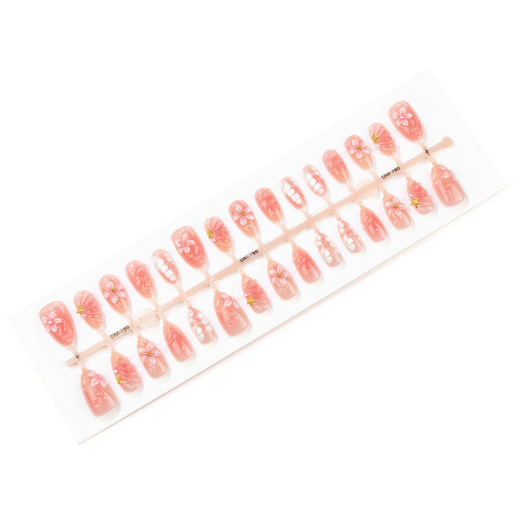 Künstlerisches Floral Press-On-Nageldesign-Kit
