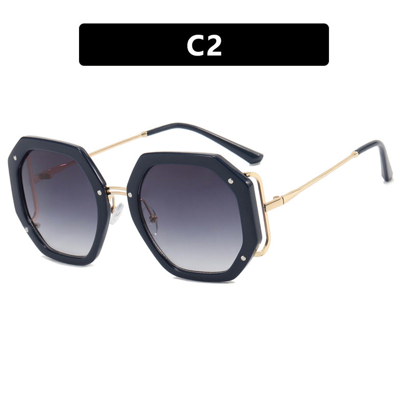 Damen stilvolle achtkantige Sonnenbrille mit UV-Schutz und elegantem Gestell Karnz
