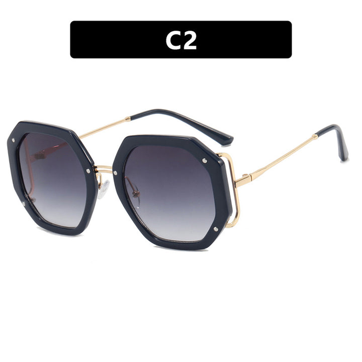Damen stilvolle achtkantige Sonnenbrille mit UV-Schutz und elegantem Gestell Karnz