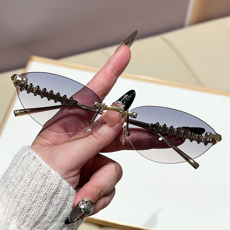 Damen modische Brille mit elegantem goldenen Rahmen Karnz