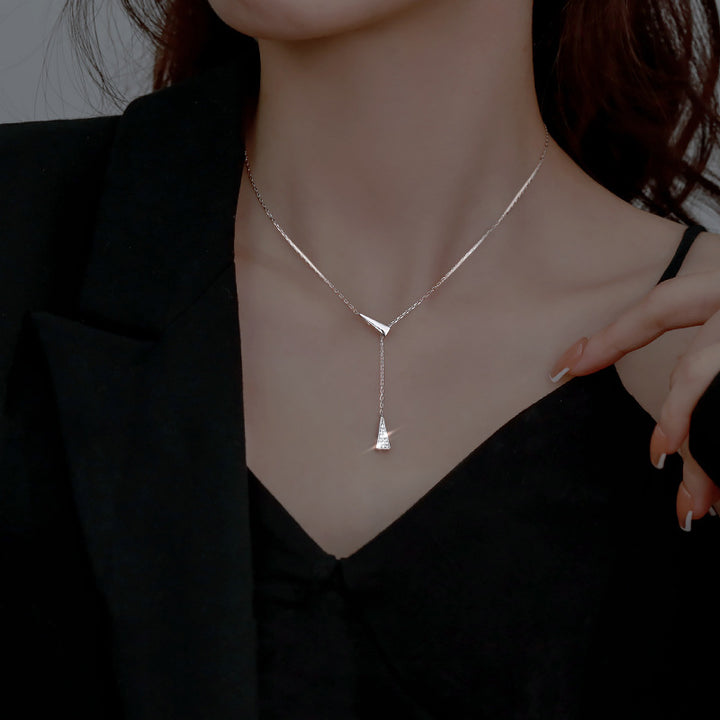 Modern Geometric Drop Necklace Karnz