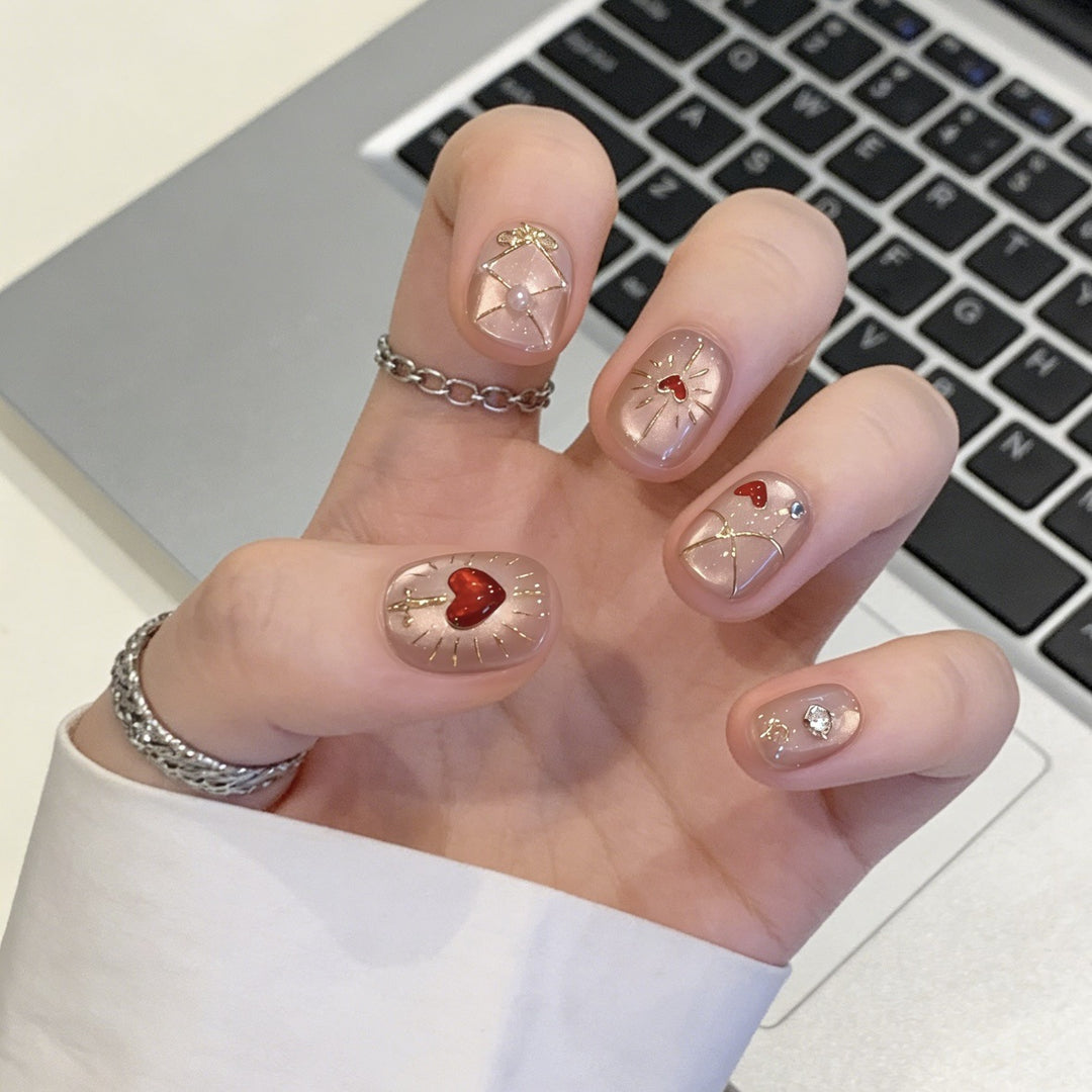 Dekorativer Acryl Press-On Nageldesign Satz
