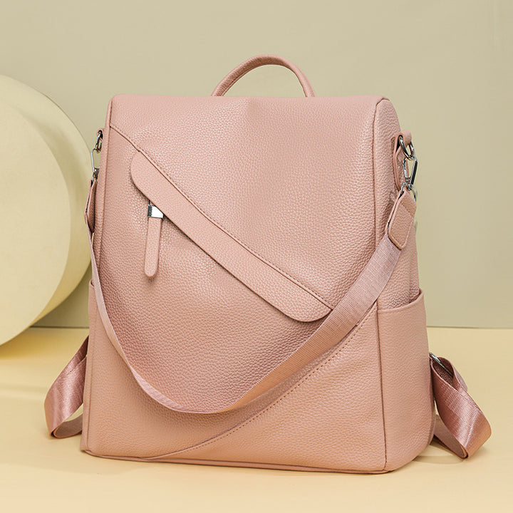 Chic Texturierter Leder Rucksack Karnz