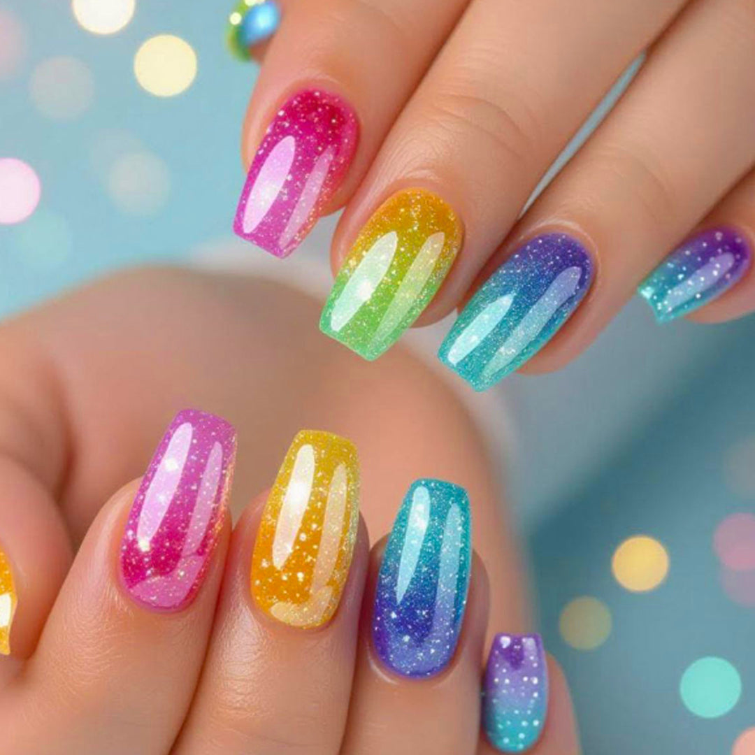 Farbenfrohes Glitzer-Nagelkunst-Kit Karnz