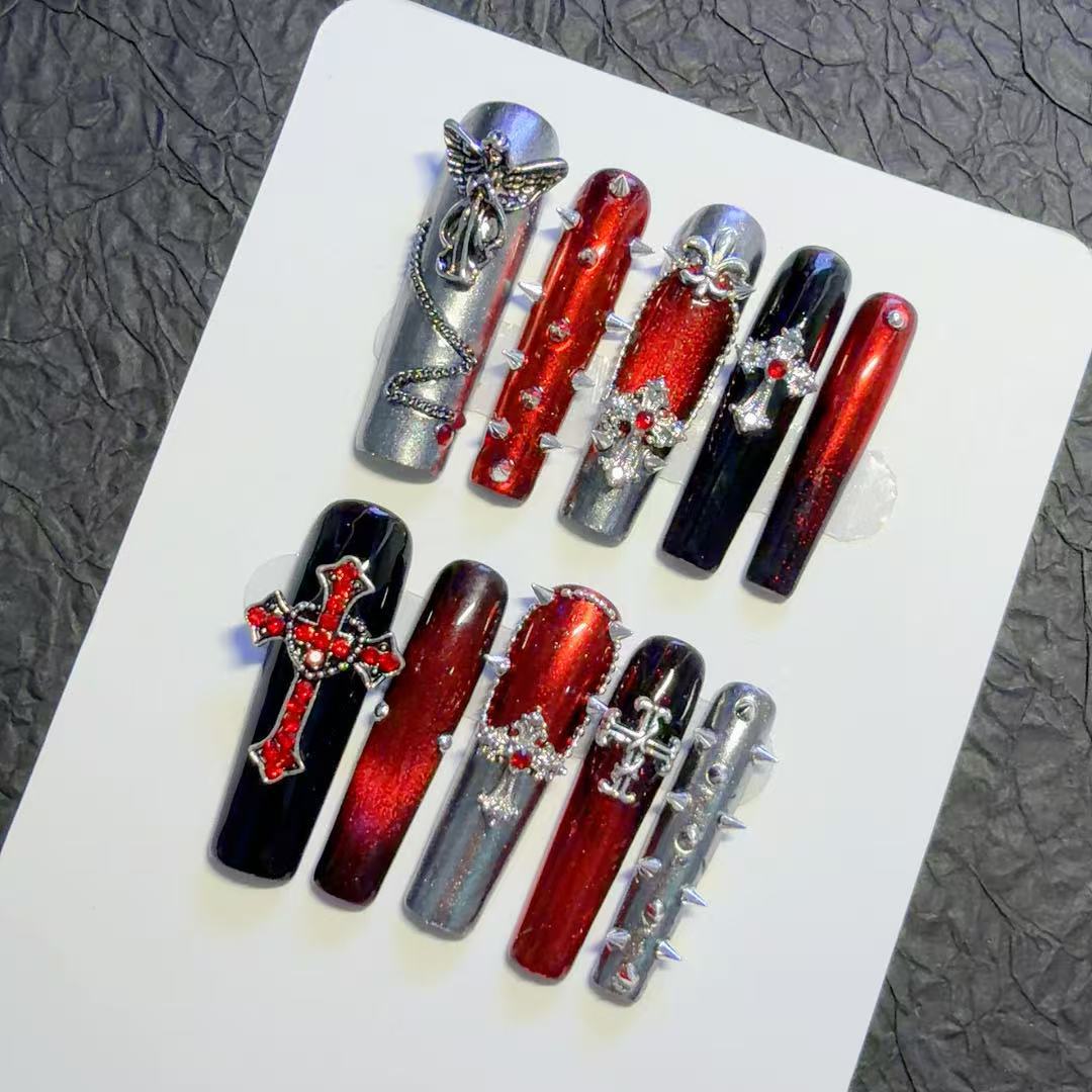 Gothic-Themen Dekorative Press-On Nagelkunst Set