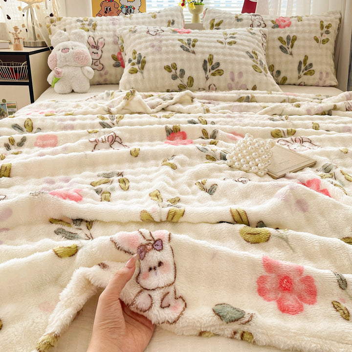 Gemütliche Blumengemusterte Decke