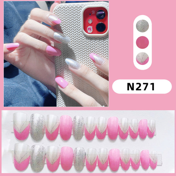 Press-On Nail Art Set mit Glitzer und Verlauf-Finish